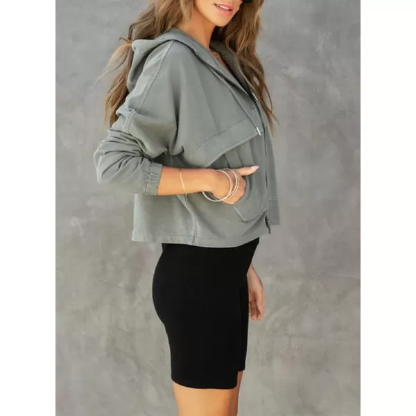 Dokotoo Womens Fall Fashion 2023 Zip Up Cropped Hoodies FLeece Bomber Jackets Y2K Sweatshirt with Pockets