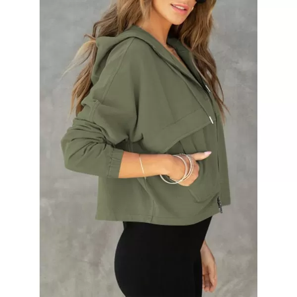 Dokotoo Womens Fall Fashion 2023 Zip Up Cropped Hoodies FLeece Bomber Jackets Y2K Sweatshirt with Pockets