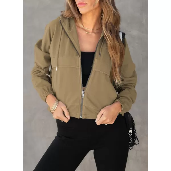 Dokotoo Womens Fall Fashion 2023 Zip Up Cropped Hoodies FLeece Bomber Jackets Y2K Sweatshirt with Pockets