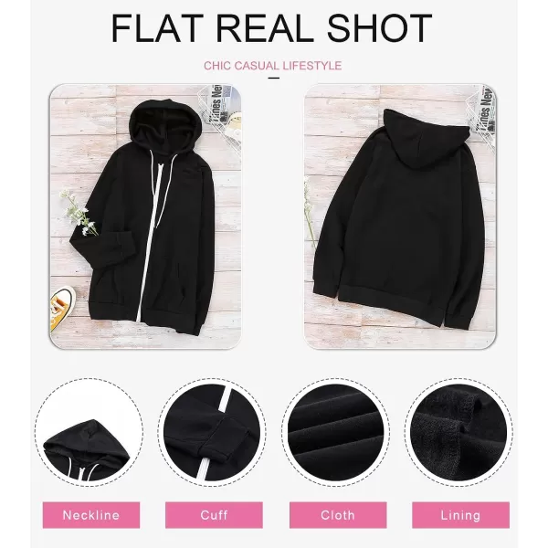 Dokotoo Women's Full Zip Up Hoodie Long Sleeve Hooded Sweatshirts Pockets Jacket Coat for Women