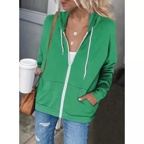 Dokotoo Women's Full Zip Up Hoodie Long Sleeve Hooded Sweatshirts Pockets Jacket Coat for Women