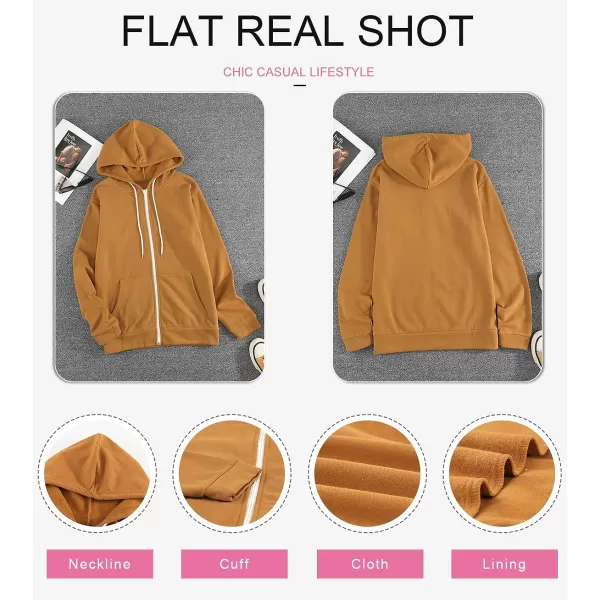 Dokotoo Women's Full Zip Up Hoodie Long Sleeve Hooded Sweatshirts Pockets Jacket Coat for Women