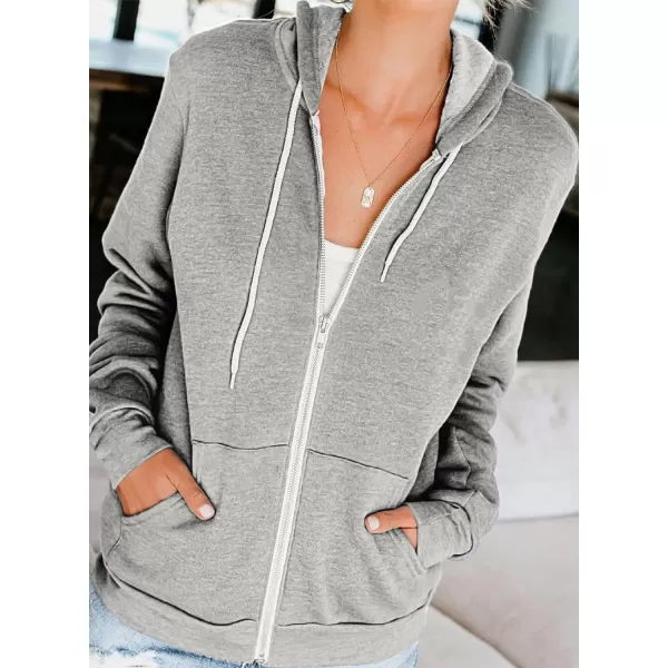 Dokotoo Women's Full Zip Up Hoodie Long Sleeve Hooded Sweatshirts Pockets Jacket Coat for Women