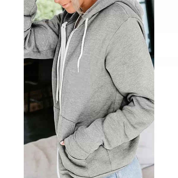 Dokotoo Women's Full Zip Up Hoodie Long Sleeve Hooded Sweatshirts Pockets Jacket Coat for Women