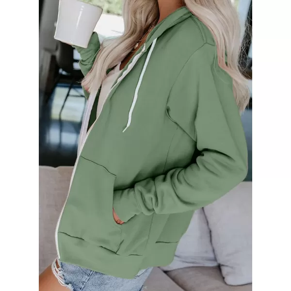 Dokotoo Women's Full Zip Up Hoodie Long Sleeve Hooded Sweatshirts Pockets Jacket Coat for Women