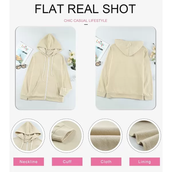 Dokotoo Women's Full Zip Up Hoodie Long Sleeve Hooded Sweatshirts Pockets Jacket Coat for Women