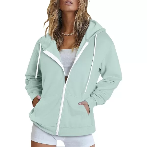 Dokotoo Women's Full Zip Up Hoodie Long Sleeve Hooded Sweatshirts Pockets Jacket Coat for Women
