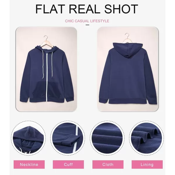 Dokotoo Women's Full Zip Up Hoodie Long Sleeve Hooded Sweatshirts Pockets Jacket Coat for Women