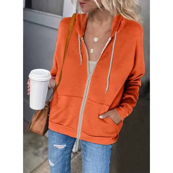 Dokotoo Women's Full Zip Up Hoodie Long Sleeve Hooded Sweatshirts Pockets Jacket Coat for Women