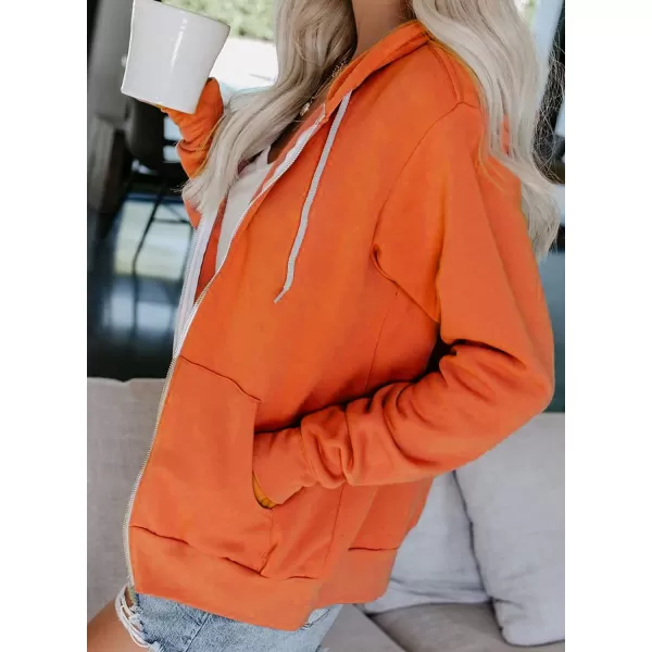 Dokotoo Women's Full Zip Up Hoodie Long Sleeve Hooded Sweatshirts Pockets Jacket Coat for Women
