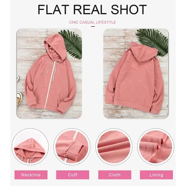 Dokotoo Women's Full Zip Up Hoodie Long Sleeve Hooded Sweatshirts Pockets Jacket Coat for Women
