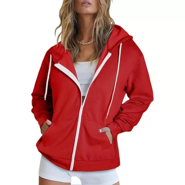 Dokotoo Women's Full Zip Up Hoodie Long Sleeve Hooded Sweatshirts Pockets Jacket Coat for Women