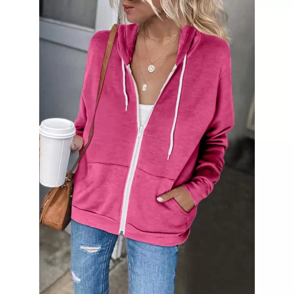 Dokotoo Women's Full Zip Up Hoodie Long Sleeve Hooded Sweatshirts Pockets Jacket Coat for Women