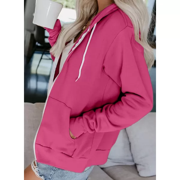 Dokotoo Women's Full Zip Up Hoodie Long Sleeve Hooded Sweatshirts Pockets Jacket Coat for Women