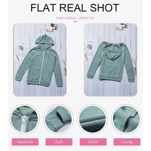 Dokotoo Women's Full Zip Up Hoodie Long Sleeve Hooded Sweatshirts Pockets Jacket Coat for Women