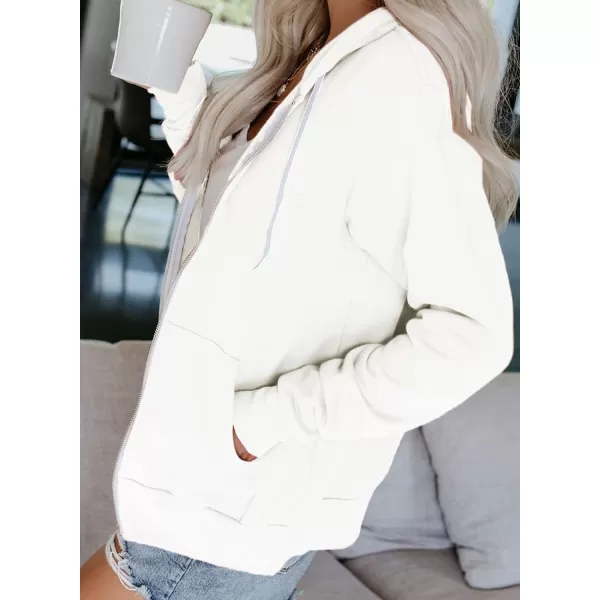 Dokotoo Women's Full Zip Up Hoodie Long Sleeve Hooded Sweatshirts Pockets Jacket Coat for Women