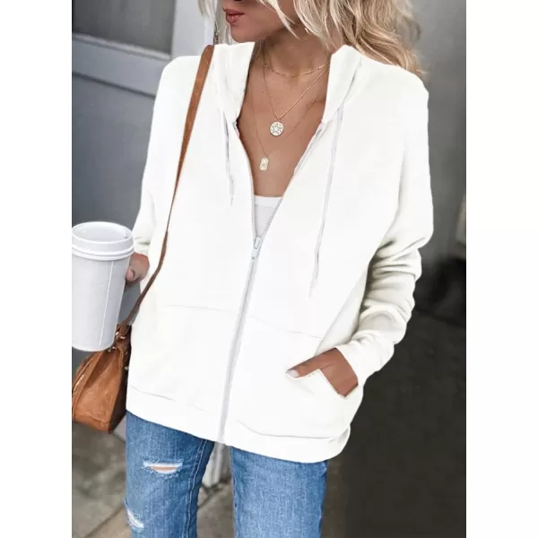 Dokotoo Women's Full Zip Up Hoodie Long Sleeve Hooded Sweatshirts Pockets Jacket Coat for Women