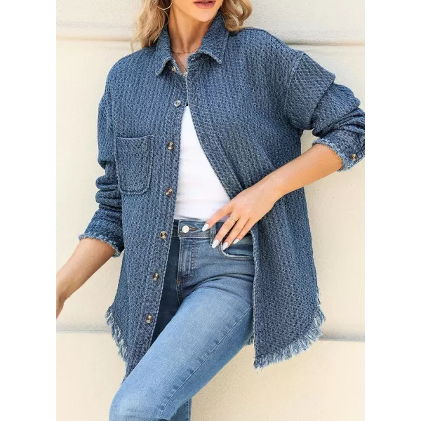 Dokotoo Women's Jean Jackets Button Down Distressed Denim Jacket Casual Long Boyfriend Coats Outwear