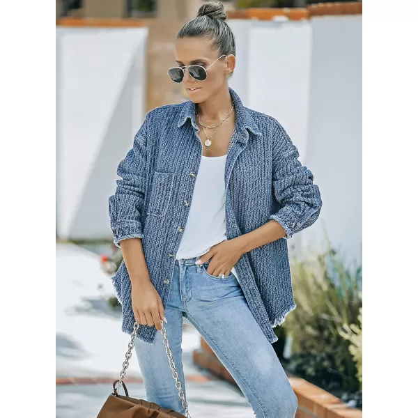 Dokotoo Women's Jean Jackets Button Down Distressed Denim Jacket Casual Long Boyfriend Coats Outwear