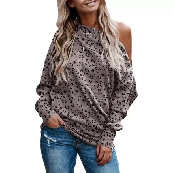 Dokotoo Women's Off The Shoulder Batwing Long Sleeve Sweatshirt Casual Loose Pullover Tops