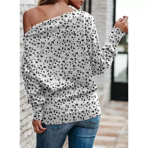 Dokotoo Women's Off The Shoulder Batwing Long Sleeve Sweatshirt Casual Loose Pullover Tops
