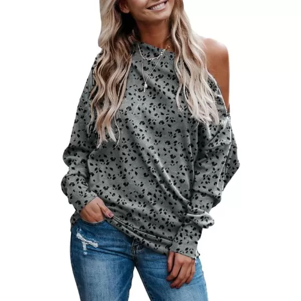 Dokotoo Women's Off The Shoulder Batwing Long Sleeve Sweatshirt Casual Loose Pullover Tops