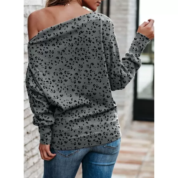 Dokotoo Women's Off The Shoulder Batwing Long Sleeve Sweatshirt Casual Loose Pullover Tops