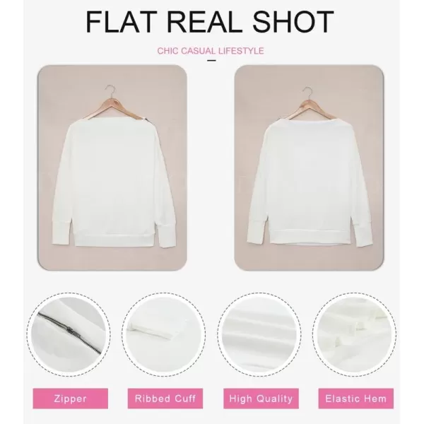 Dokotoo Women's Off The Shoulder Batwing Long Sleeve Sweatshirt Casual Loose Pullover Tops
