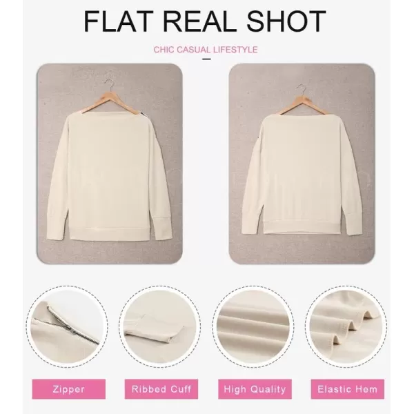 Dokotoo Women's Off The Shoulder Batwing Long Sleeve Sweatshirt Casual Loose Pullover Tops