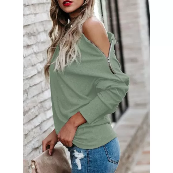 Dokotoo Women's Off The Shoulder Batwing Long Sleeve Sweatshirt Casual Loose Pullover Tops