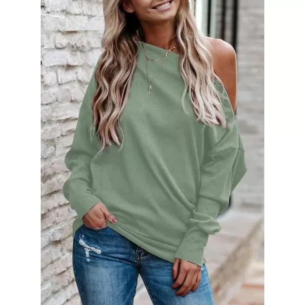 Dokotoo Women's Off The Shoulder Batwing Long Sleeve Sweatshirt Casual Loose Pullover Tops