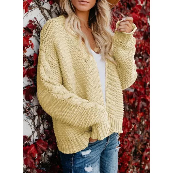 Dokotoo Womens Open Front Long Sleeve Chunky Knit Cardigan Sweaters Loose Outwear Coat