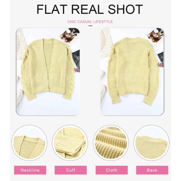 Dokotoo Womens Open Front Long Sleeve Chunky Knit Cardigan Sweaters Loose Outwear Coat
