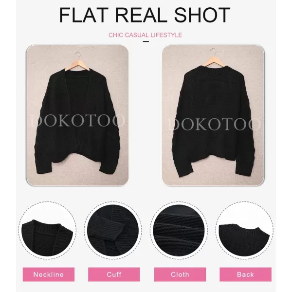Dokotoo Womens Open Front Long Sleeve Chunky Knit Cardigan Sweaters Loose Outwear Coat