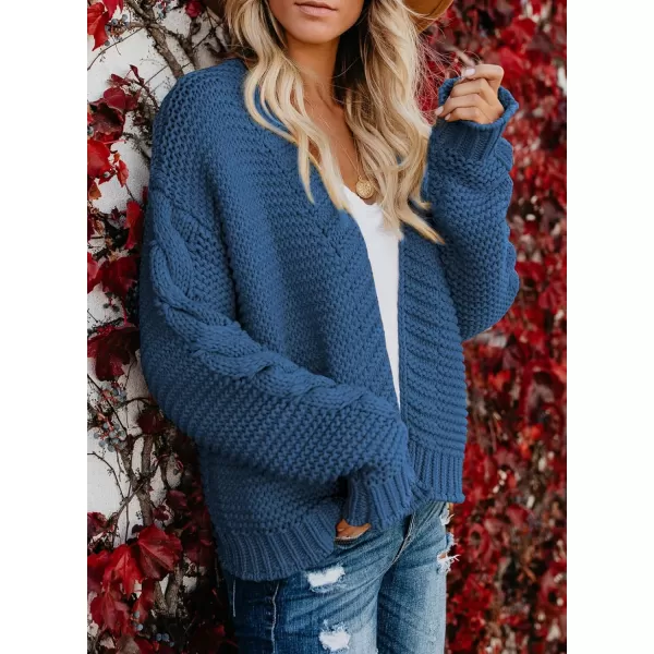 Dokotoo Womens Open Front Long Sleeve Chunky Knit Cardigan Sweaters Loose Outwear Coat