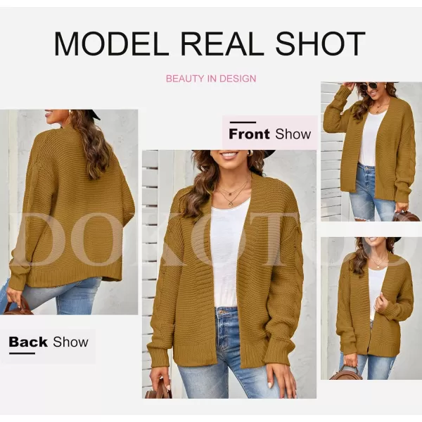 Dokotoo Womens Open Front Long Sleeve Chunky Knit Cardigan Sweaters Loose Outwear Coat