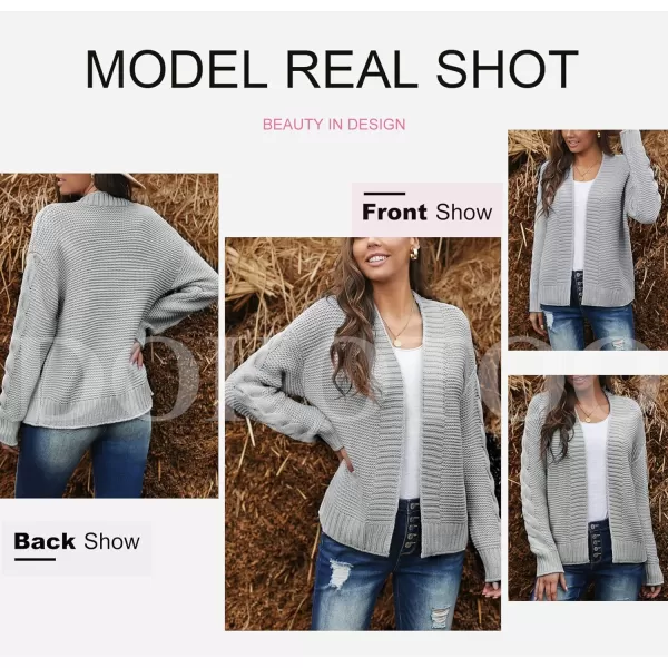 Dokotoo Womens Open Front Long Sleeve Chunky Knit Cardigan Sweaters Loose Outwear Coat