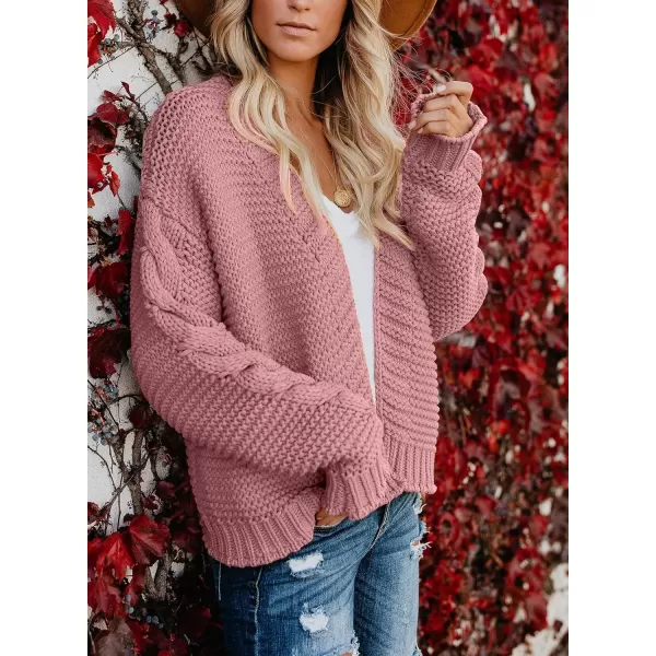 Dokotoo Womens Open Front Long Sleeve Chunky Knit Cardigan Sweaters Loose Outwear Coat