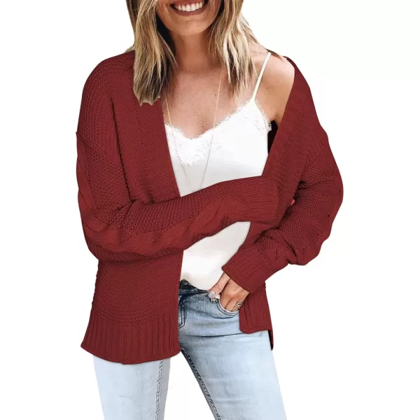 Dokotoo Womens Open Front Long Sleeve Chunky Knit Cardigan Sweaters Loose Outwear Coat