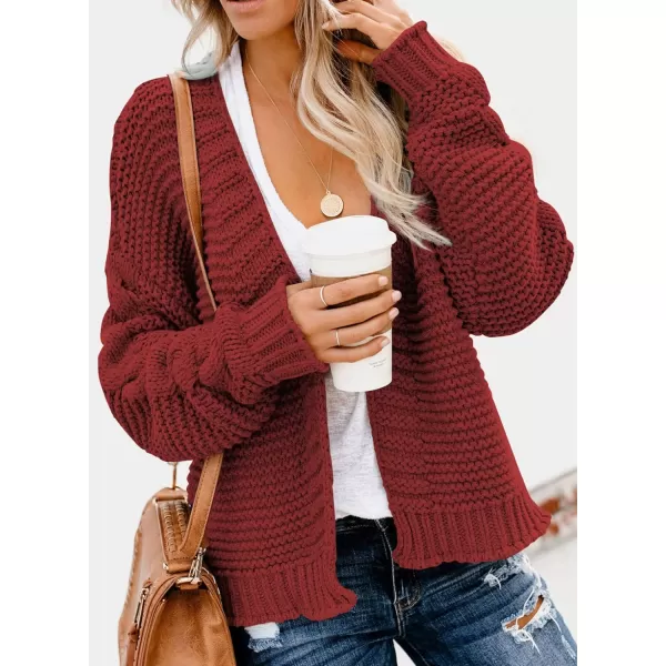 Dokotoo Womens Open Front Long Sleeve Chunky Knit Cardigan Sweaters Loose Outwear Coat