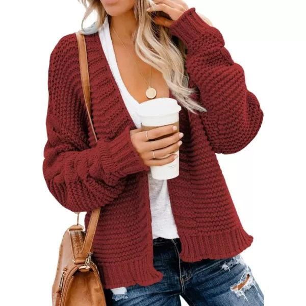 Dokotoo Womens Open Front Long Sleeve Chunky Knit Cardigan Sweaters Loose Outwear Coat