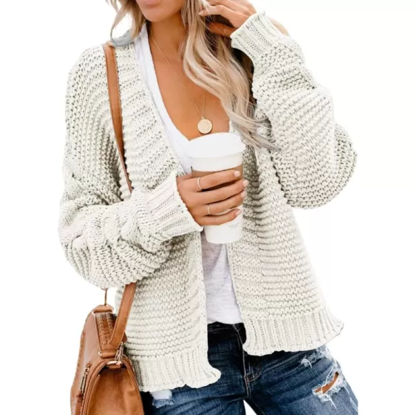 Dokotoo Womens Open Front Long Sleeve Chunky Knit Cardigan Sweaters Loose Outwear Coat