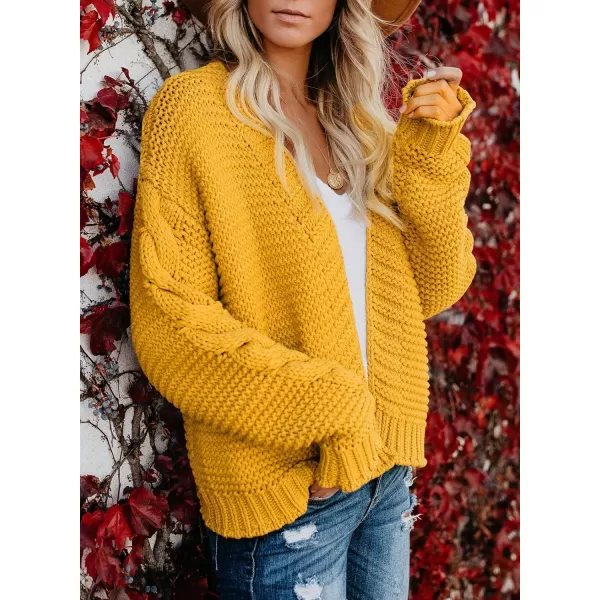 Dokotoo Womens Open Front Long Sleeve Chunky Knit Cardigan Sweaters Loose Outwear Coat