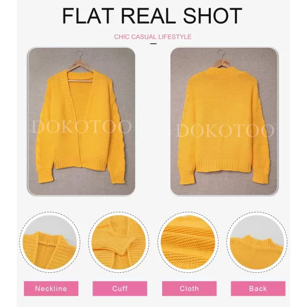 Dokotoo Womens Open Front Long Sleeve Chunky Knit Cardigan Sweaters Loose Outwear Coat