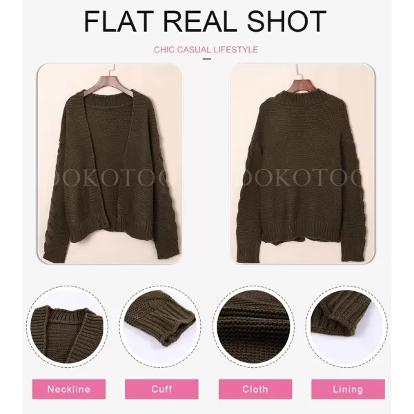 Dokotoo Womens Open Front Long Sleeve Chunky Knit Cardigan Sweaters Loose Outwear Coat