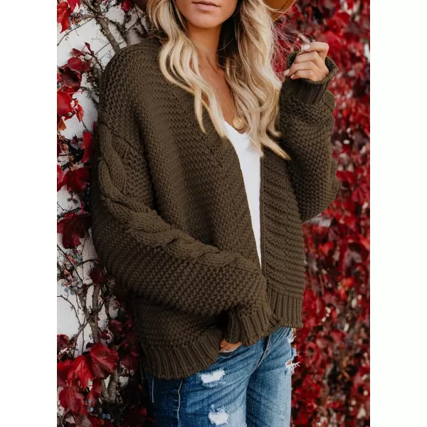 Dokotoo Womens Open Front Long Sleeve Chunky Knit Cardigan Sweaters Loose Outwear Coat