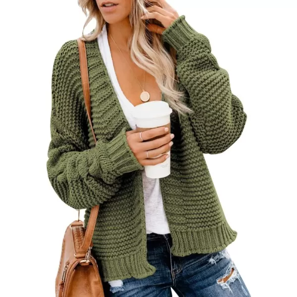 Dokotoo Womens Open Front Long Sleeve Chunky Knit Cardigan Sweaters Loose Outwear Coat