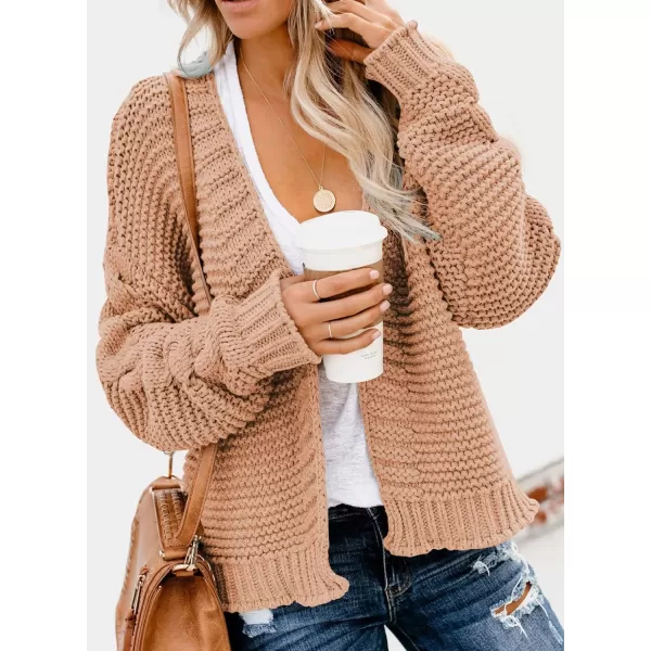 Dokotoo Womens Open Front Long Sleeve Chunky Knit Cardigan Sweaters Loose Outwear Coat