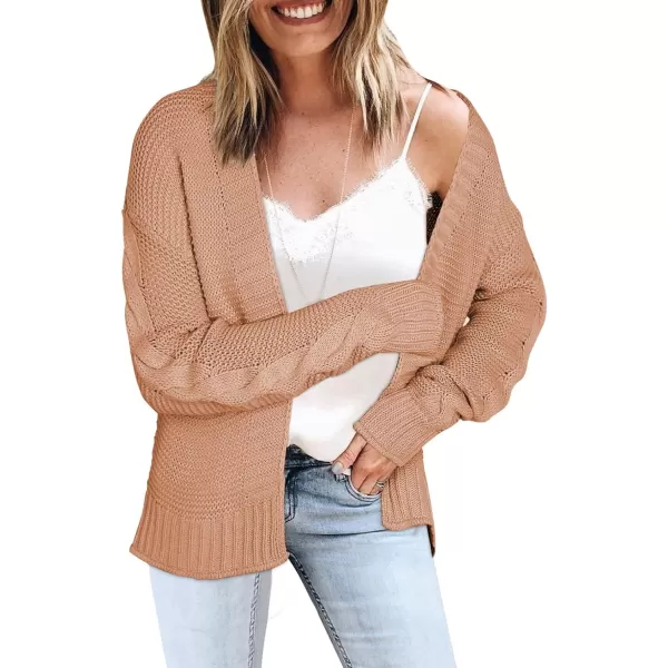 Dokotoo Womens Open Front Long Sleeve Chunky Knit Cardigan Sweaters Loose Outwear Coat