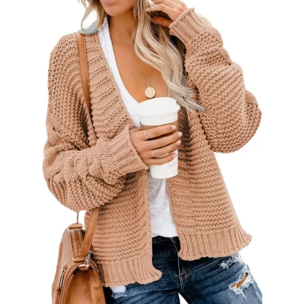 Dokotoo Womens Open Front Long Sleeve Chunky Knit Cardigan Sweaters Loose Outwear Coat